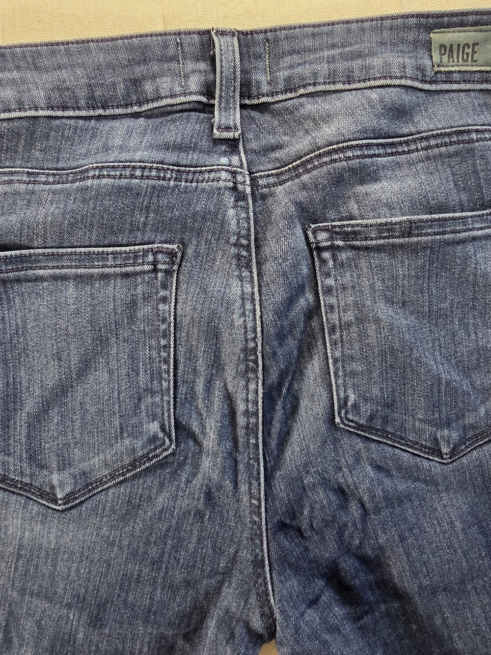 Paige High Rise Edgemont Moto Zip Skinny Jeans 26 Raw Hem USA - Picture 6 of 12